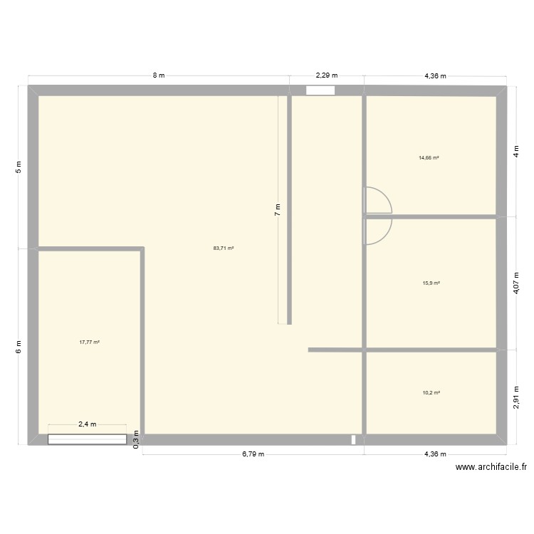Archifacile vettori bastien. Plan de 5 pièces et 142 m2