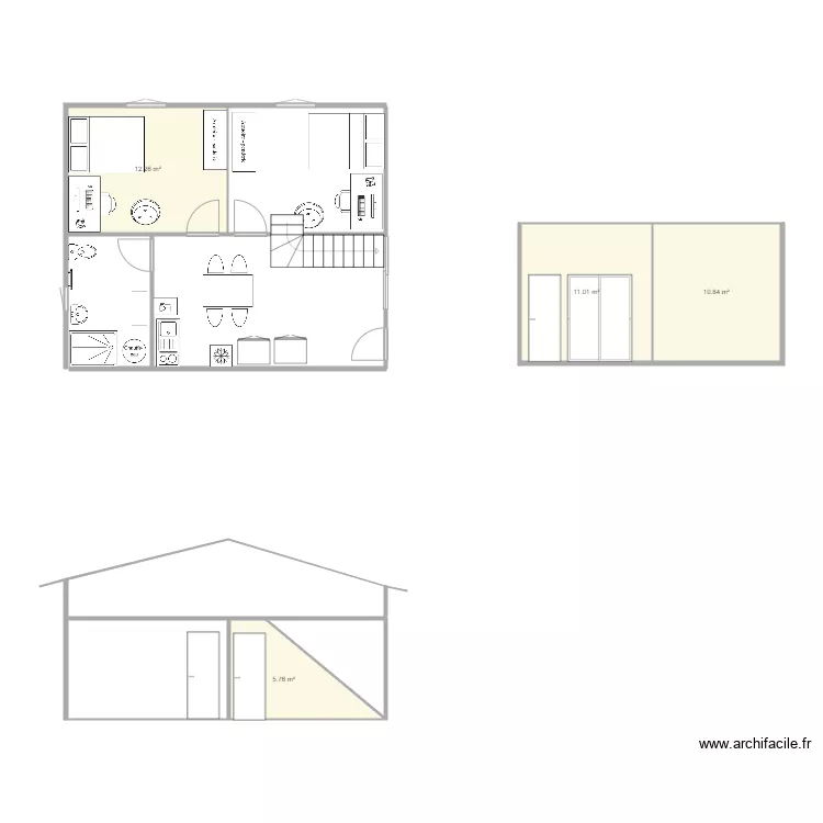 chambre jardin division. Plan de 