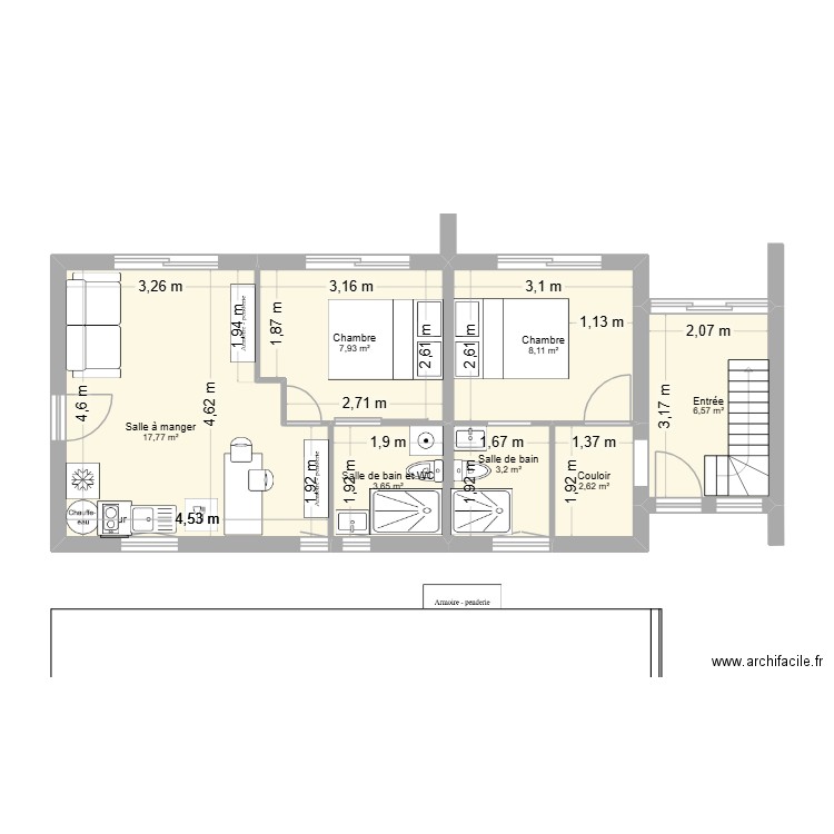 EYGLIERS escalier extension cbg. Plan de 16 pièces et 152 m2