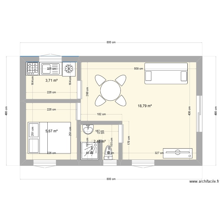 2 Algeco 8m. Plan de 0 pièce et 0 m2