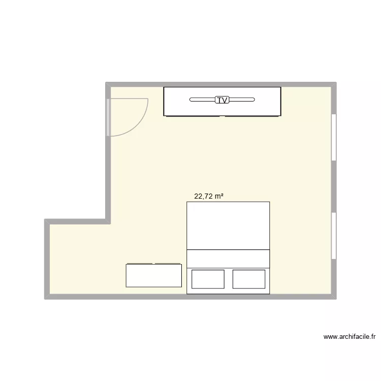 Chambre. Plan de 1  et 23 m²