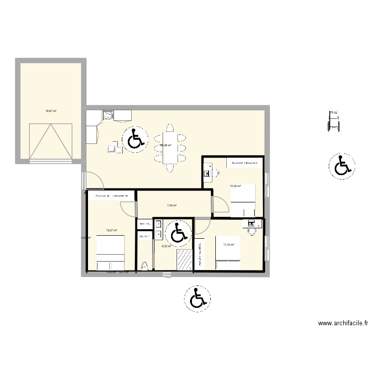 Hinx. Plan de 10 pièces et 107 m2