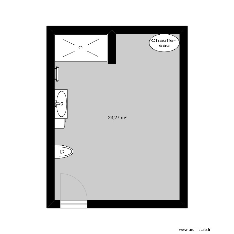 SDB BUCHES. Plan de 1 pièce et 23 m2