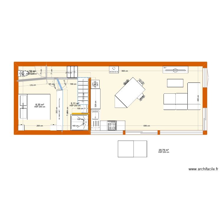 Maison Agathe Salon au fond. Plan de 0 pièce et 0 m2