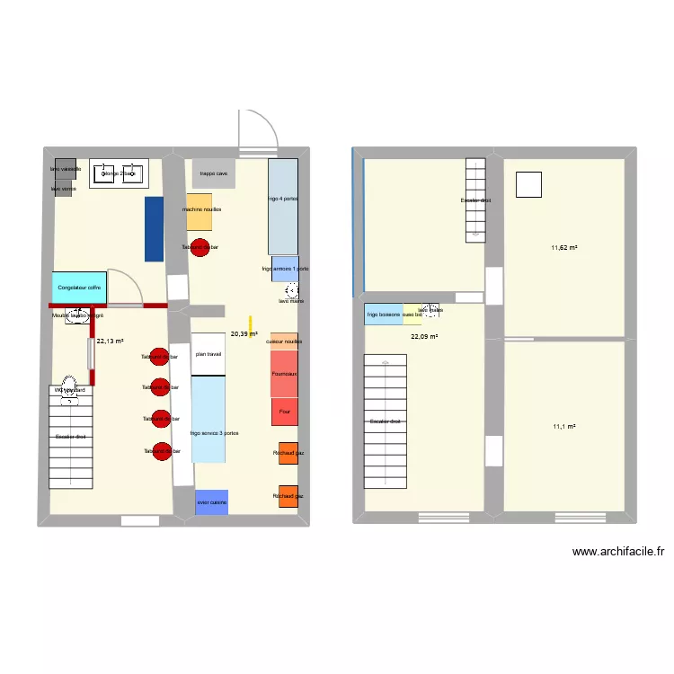 jikken bis. Plan de 5  et 87 m²