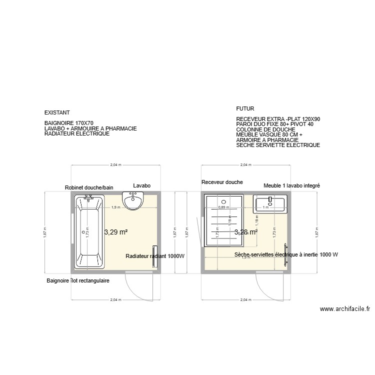 SERGE GUILLEMOT ST CARADEC TREGOMEL. Plan de 2 pièces et 7 m2