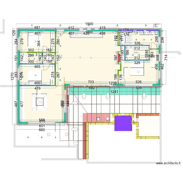 First floor. Plan de 23 pièces et 377 m2