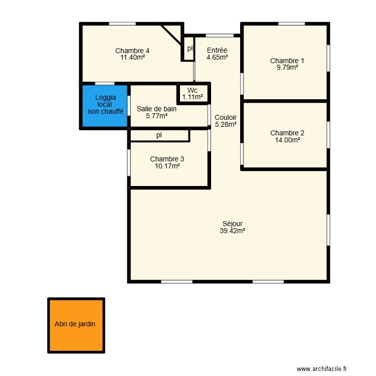 Thibaud St Hilaire de Riez. Plan de 12 pièces et 97 m2