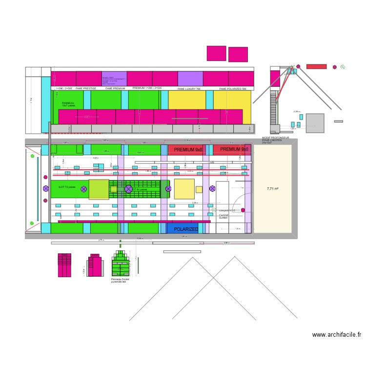 PLAN SUNGLASSES V10 SNG h320 accessoires et eclairage double down final2 90. Plan de 0 pièce et 0 m2