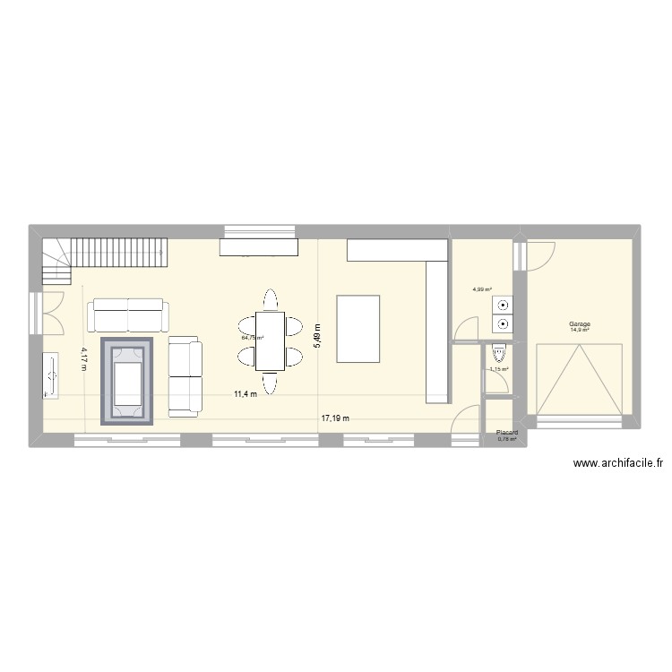 SXS3. Plan de 18 pièces et 157 m2