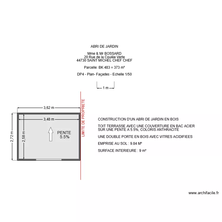 DP 4 BOSSARD 2. Plan de 