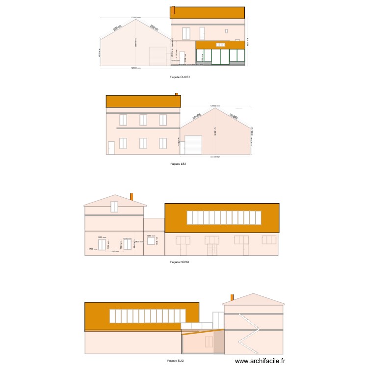 Plan de facade et toiture PROJET. Plan de 0 pièce et 0 m2