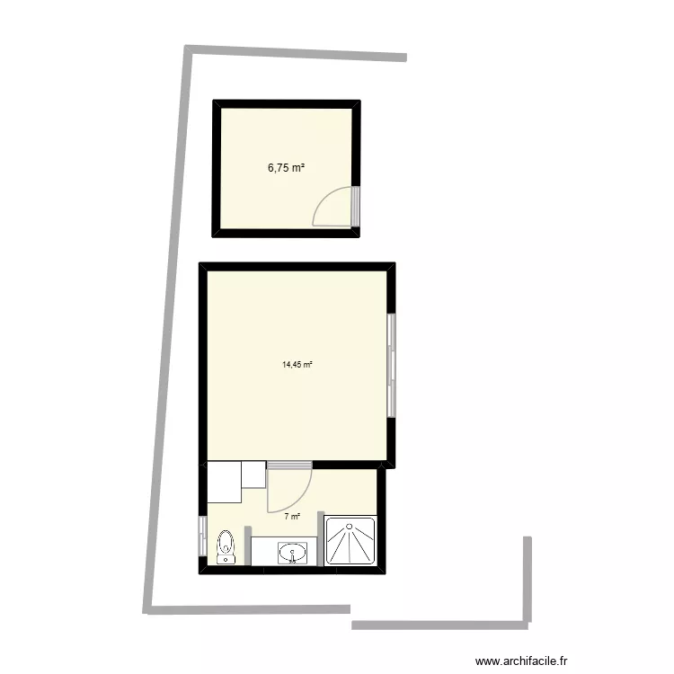 Villa 2 - Lantai 1 - BAGUS BASE. Plan de 3  et 28 m²