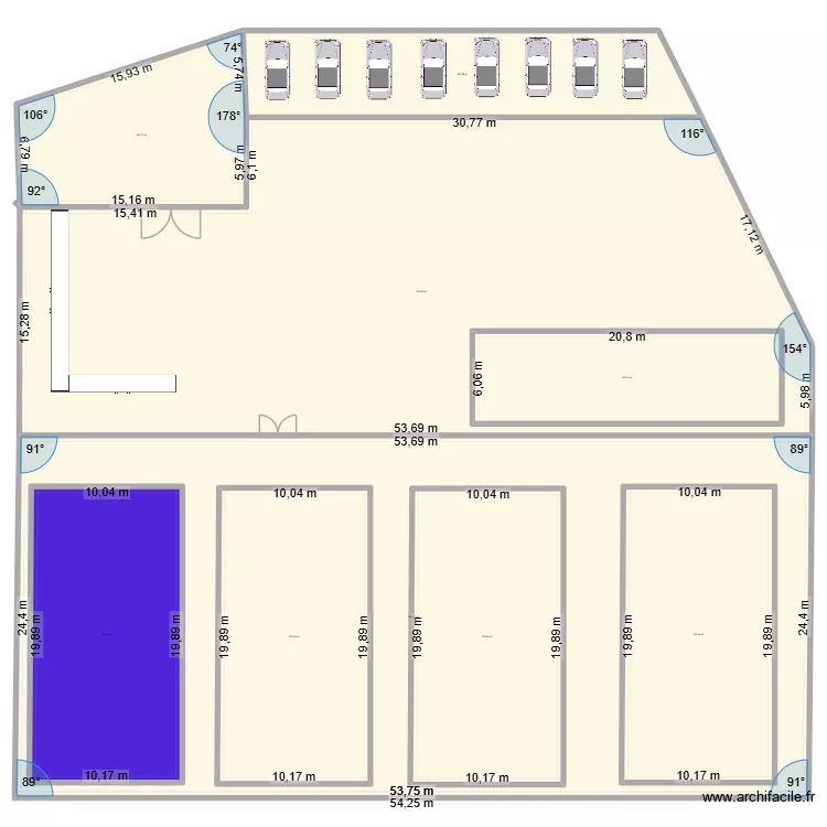 padel pommeraye. Plan de 12  et 4873 m²