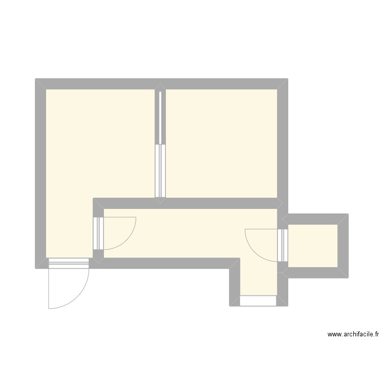 HALL FUTUR. Plan de 4 pièces et 24 m2