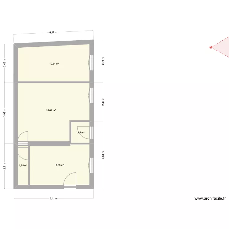 Toch. Plan de 5  et 39 m²