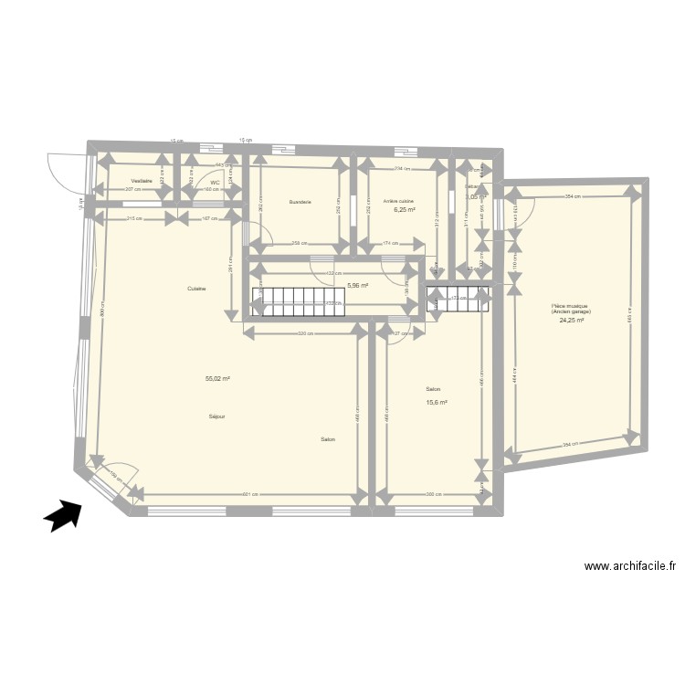 ardennes 24 st hubert 1er. Plan de 6 pièces et 110 m2