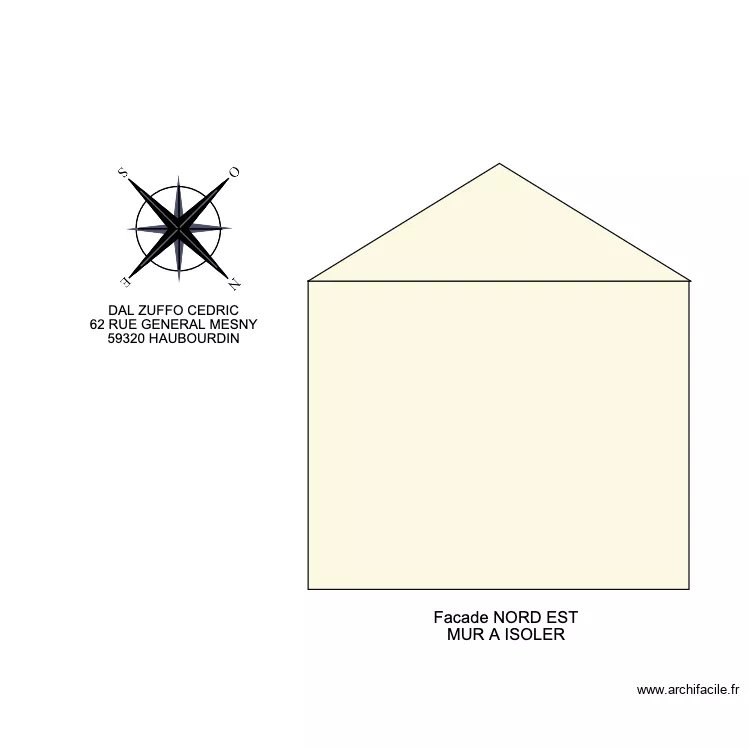 DAL ZUFFO FACADE NORD EST. Plan de 