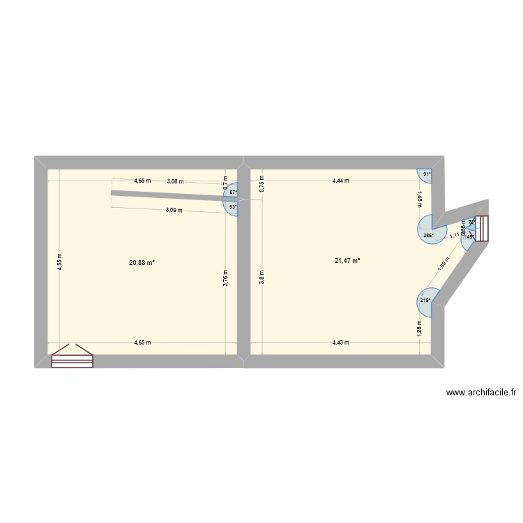 annabelle hery. Plan de 2 pièces et 42 m2