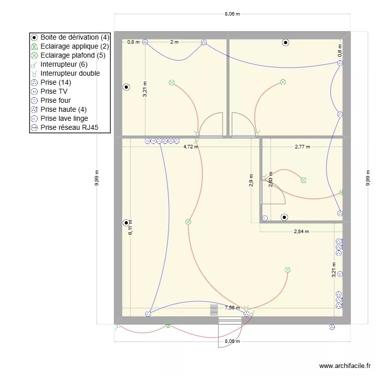 pauline. Plan de 4  et 71 m²