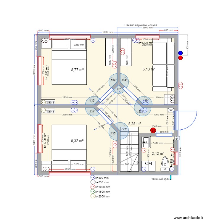 ЕБ 5 эл. Plan de 10 pièces et 97 m2