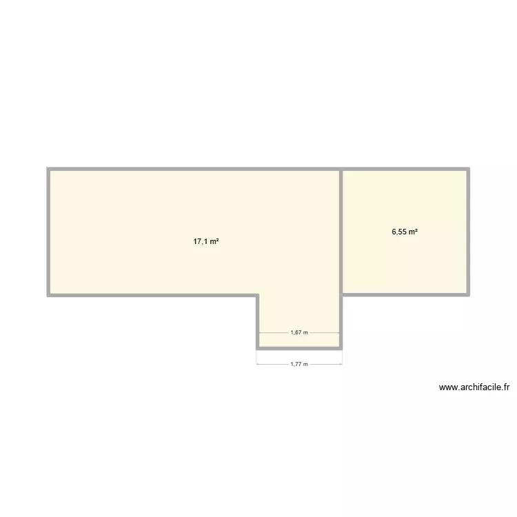 Terrasse. Plan de 2  et 24 m²