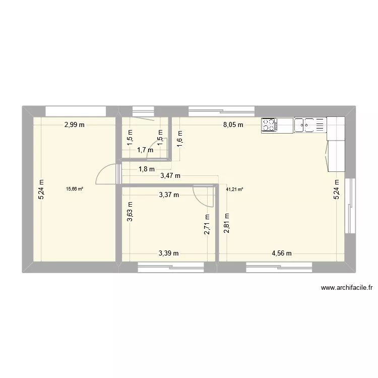 25-10-01 LZ - 2nd floor - 12x6m outside. Plan de 