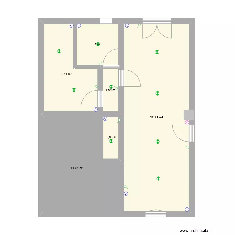 Salle des anciens avec électricité. Plan de 6 Pièces et 58 m² Salle des anciens avec électricité. Plan de 6 Pièces et 58 m²