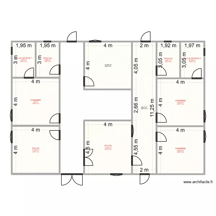 LAYE MAOUNDE1. Plan de 11 pièces et 144 m²
