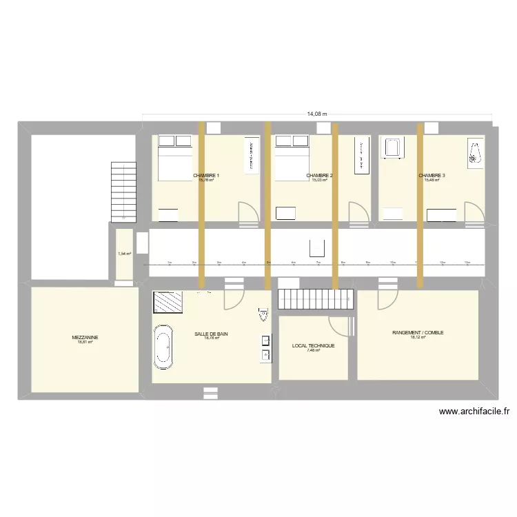 étage comble saint seurin. Plan de 8 et 111 m² étage comble saint seurin. Plan de 8 et 111 m²