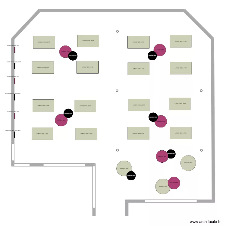 CLARINS - RESTAURANT SALLE PRINCIPALE. Plan de 