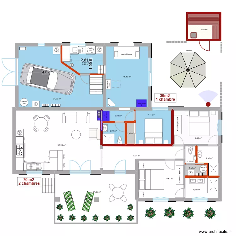 renovation Allemagne 3.3. Plan de 17  et 159 m²