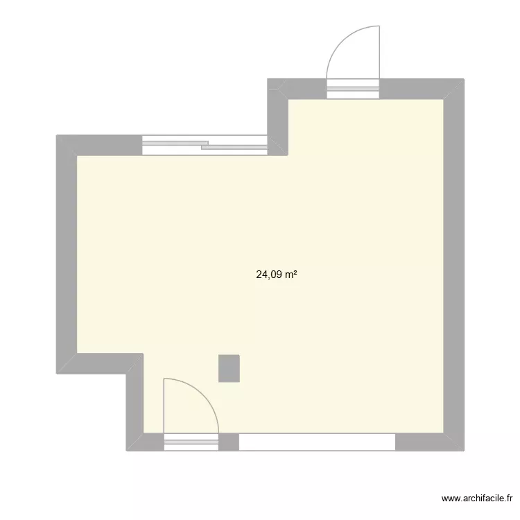 Cuisine Bonne Reine. Plan de 1 Pièce et 24 m² Cuisine Bonne Reine. Plan de 1 Pièce et 24 m²