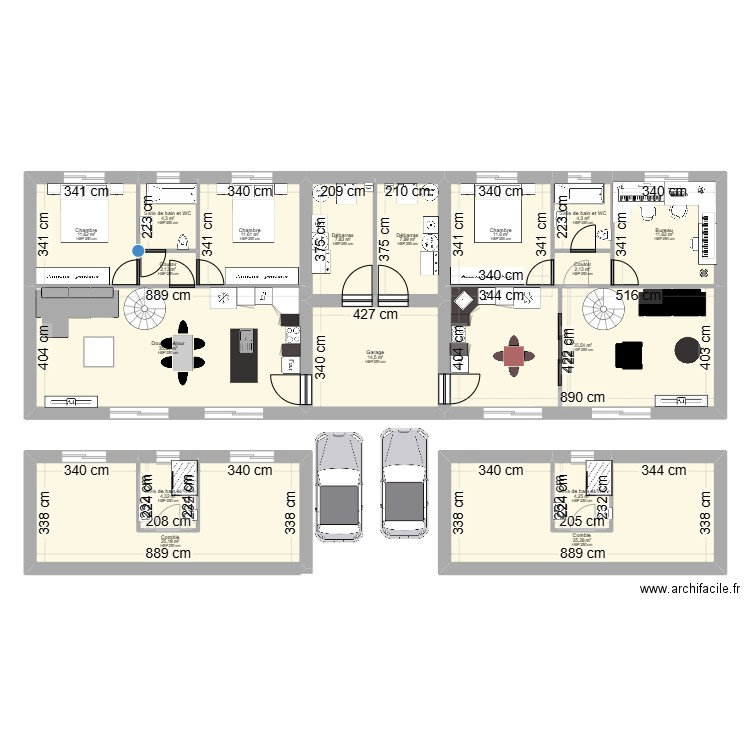 BonannoSudEnfants. Plan de 17 pièces et 220 m2