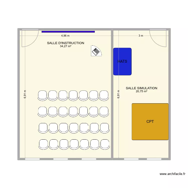 Salle réunion / simu infras définitives. Plan de Salle réunion / simu infras définitives. Plan de