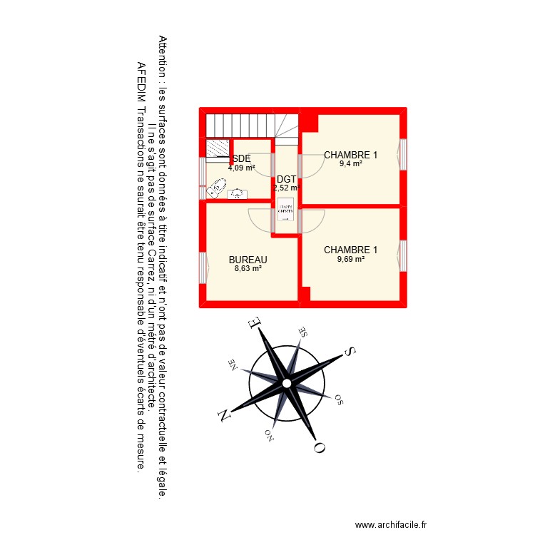 BI 30408. Plan de 19 pièces et 126 m2