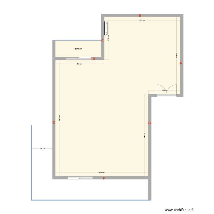 Salon Makhfouz 2. Plan de 2 pièces et 83 m2