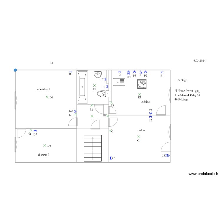 marsel . Plan de 9 pièces et 60 m2