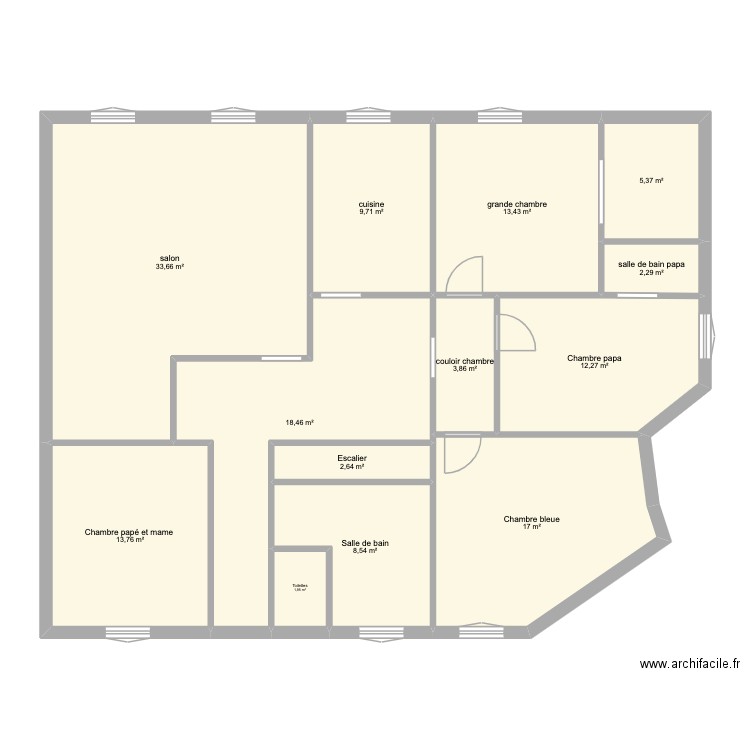 haut vaise. Plan de 13 pièces et 143 m2