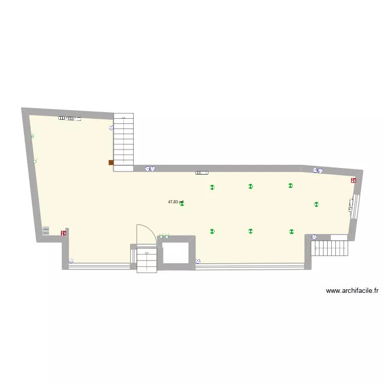 plans boutique RDC. Plan de 1 pièce et 48 m² plans boutique RDC. Plan de 1 pièce et 48 m²