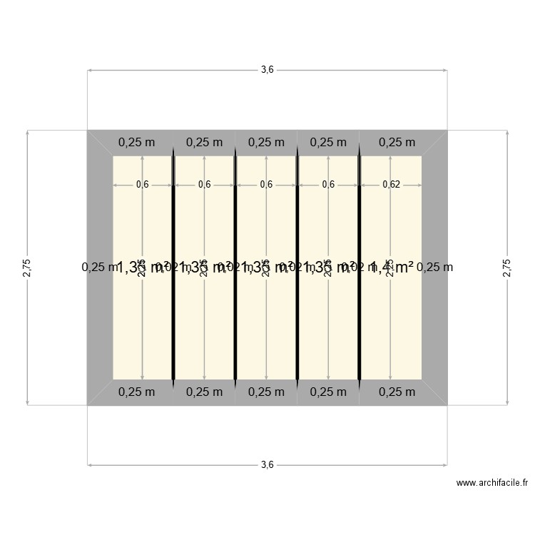 Temmelle. Plan de 5 pièces et 7 m2