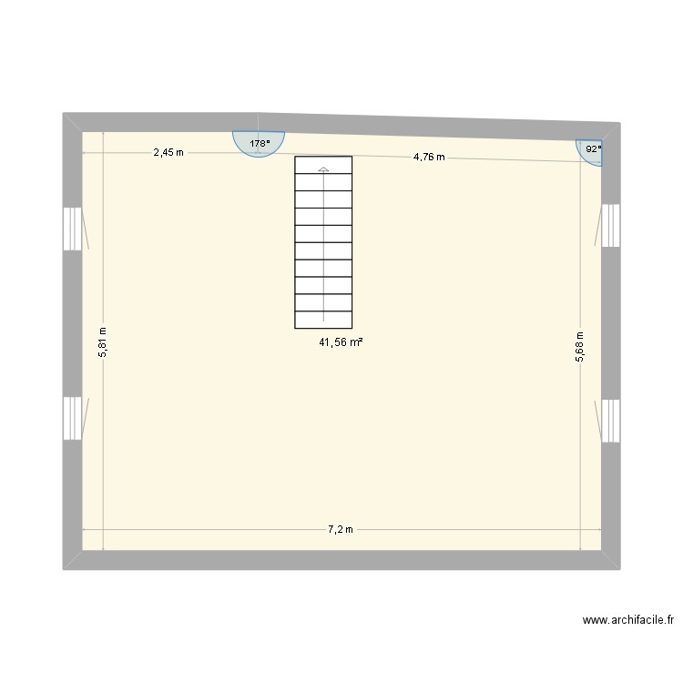 maison 2 eme. Plan de 1 pièce et 42 m2