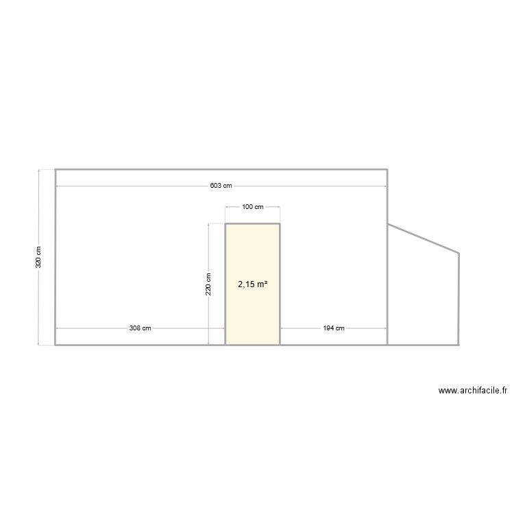 cbc facade. Plan de 1 pièce et 2 m2