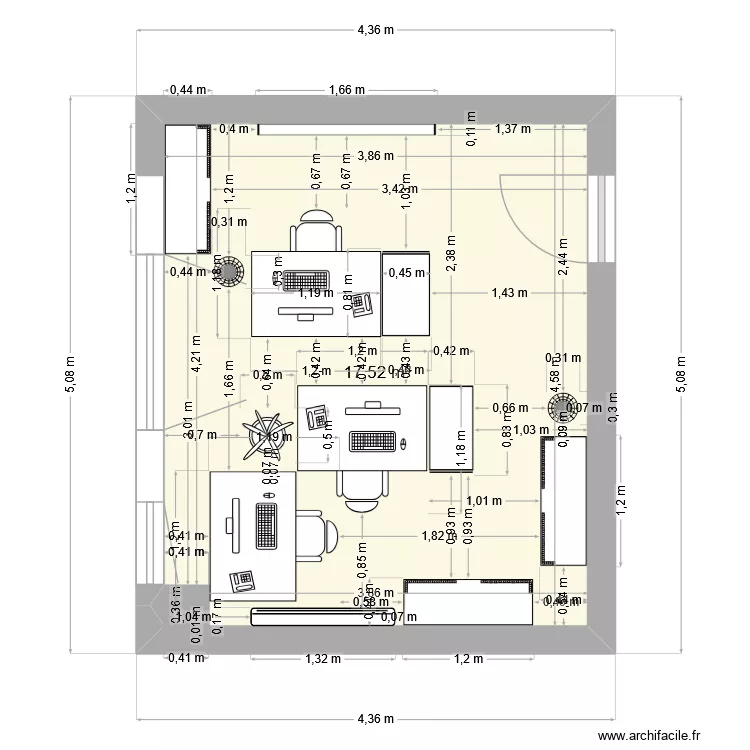 ExtBat18 - MyOffice v2. Plan de 1  et 18 m²