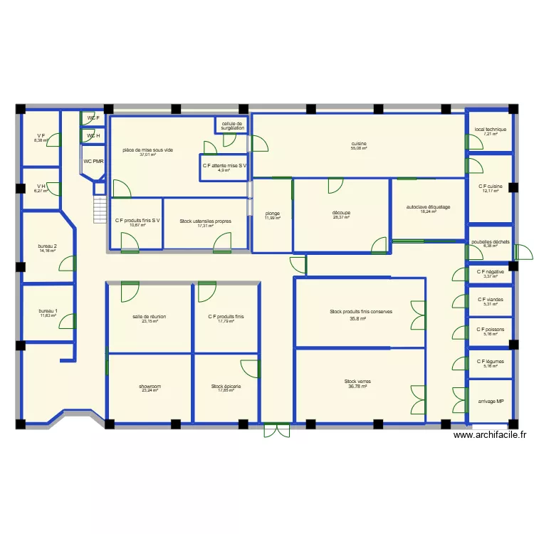 projet surg&egrave;res avec modifs. Plan de 