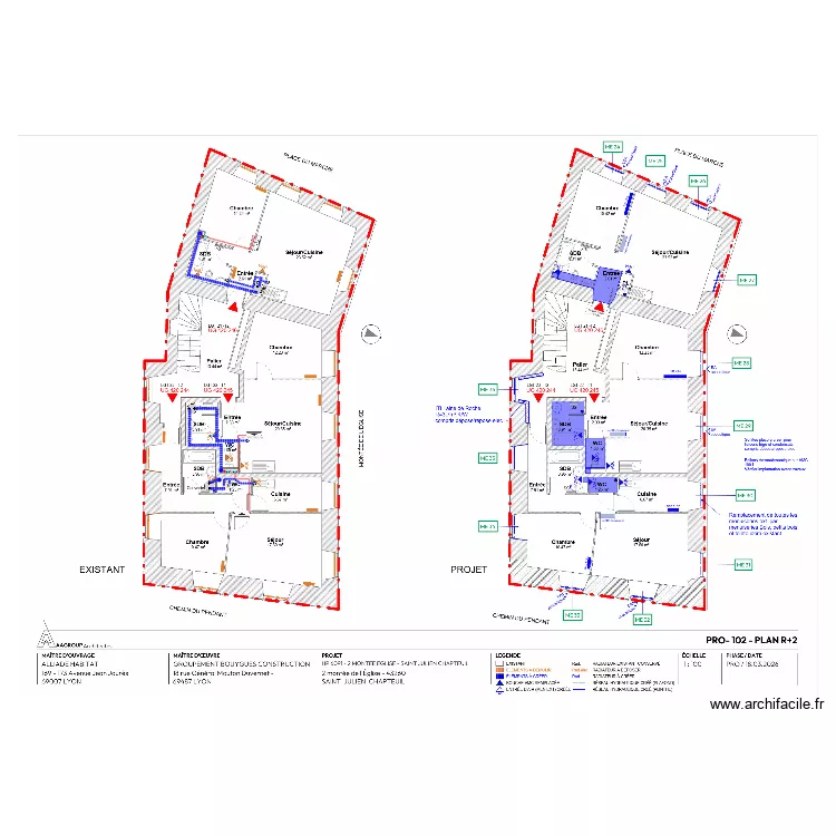 Montée de l'Eglise R+2. Plan de Montée de l'Eglise R+2. Plan de
