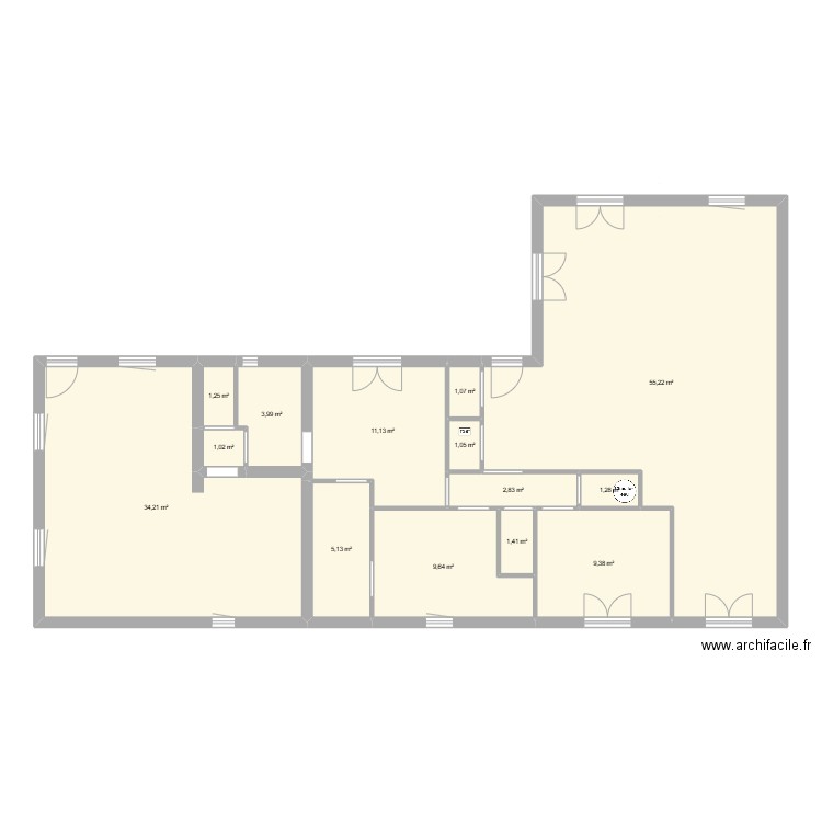 Maison OK. Plan de 14 pièces et 139 m2