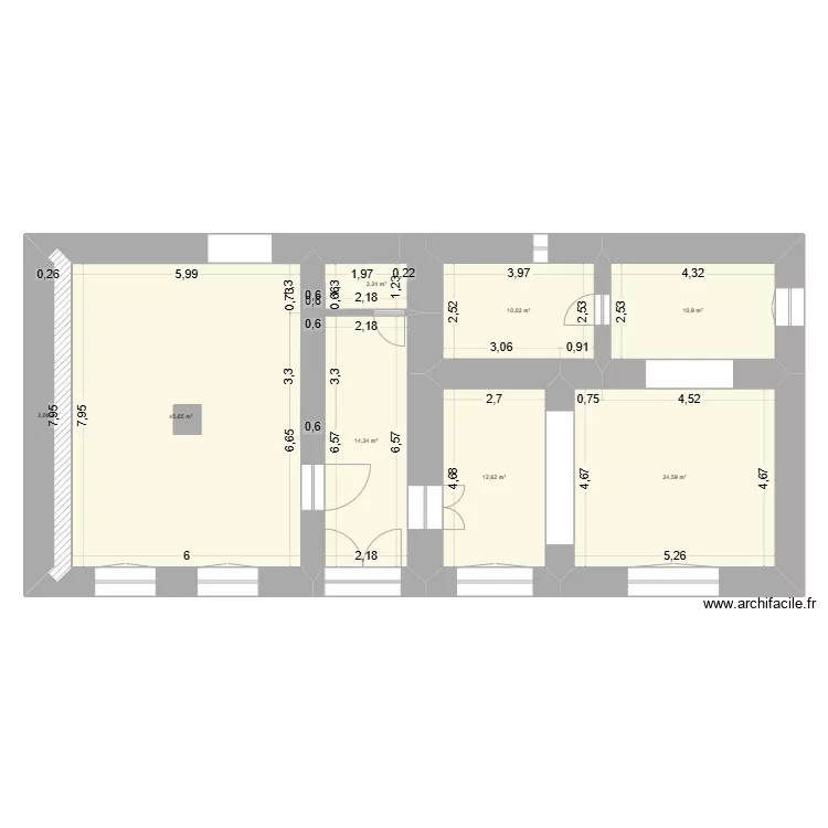 ferme r&eacute;nov&eacute;e RDCH. Plan de 