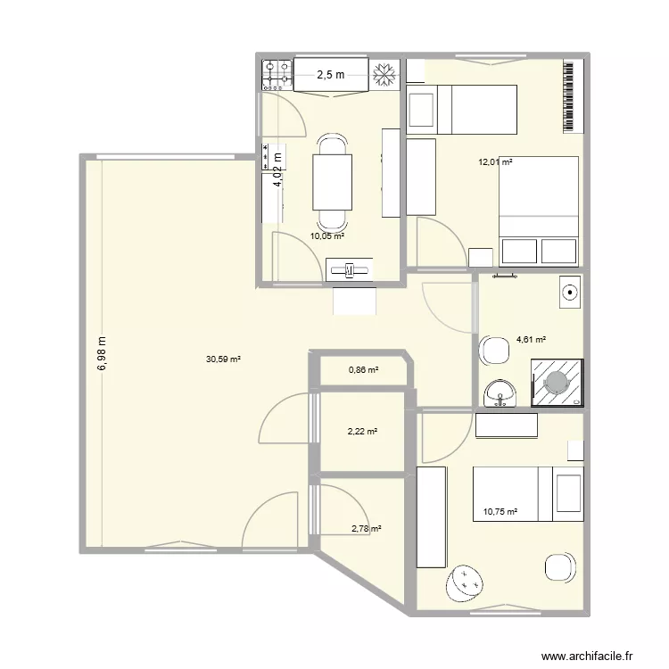 Chez Papy. Plan de 8  et 74 m²