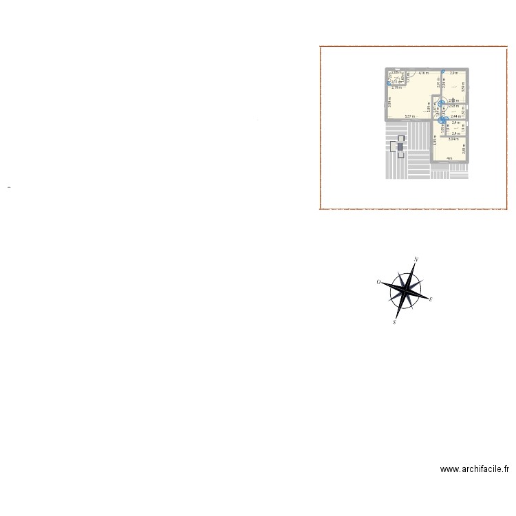 Le moule ext. Plan de 5 pièces et 72 m2